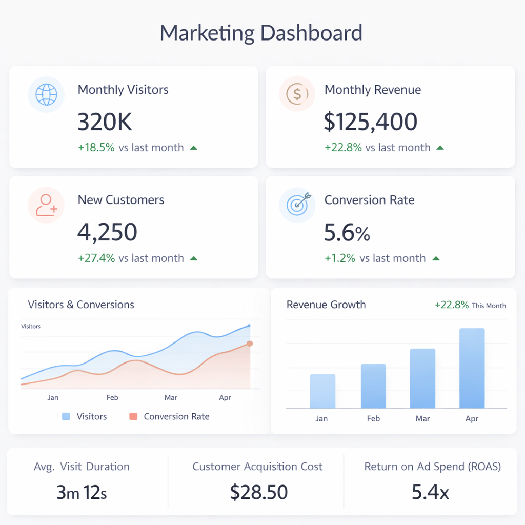 Marketing Dashboard with Good KPI Results-1